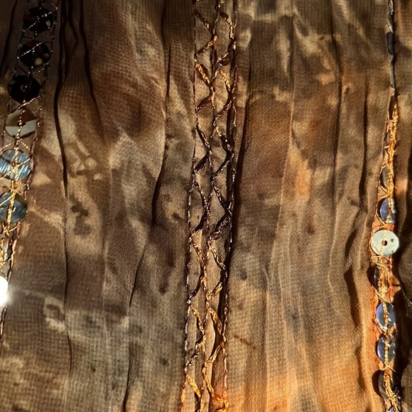 Beau Bois brown and copper tie die and sequin dress size M! - Picture 9 of 11
